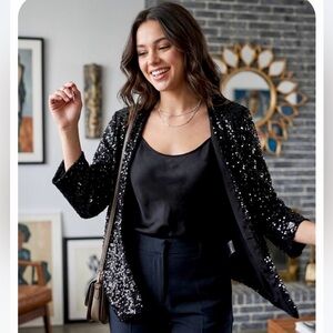 Costa Blanca Black Sequin Cardigan